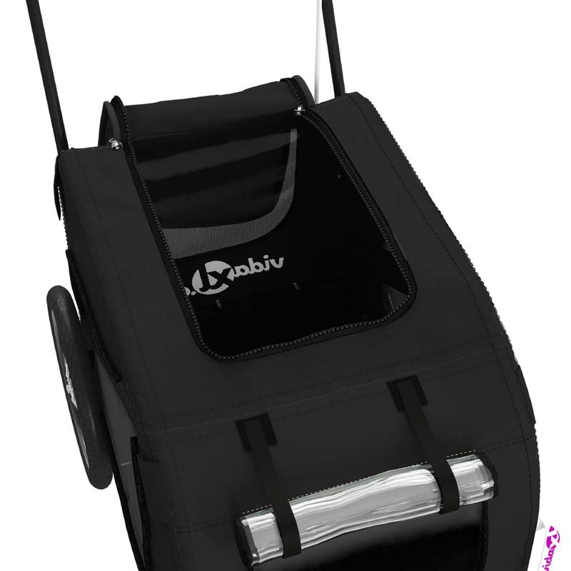 Petshop - Accesorii petshop - Culcusuri si custi - Genti si articole transport - Remorca bicicleta animale companie, negru, textil oxford/fier - Infinity.ro