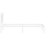 Casa si Gradina - Mobilier - Paturi si accesorii - Paturi - Cadru de pat metalic cu tablie, alb, 80x200 cm - Infinity.ro