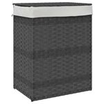 Market - Spalare si intretinere rufe - Uscatoare de rufe si accesorii - Cos de rufe cu capac, gri, 46x33x60 cm, poliratan - Infinity.ro