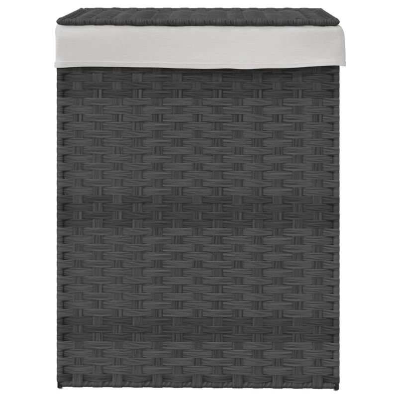Market - Spalare si intretinere rufe - Uscatoare de rufe si accesorii - Cos de rufe cu capac, gri, 46x33x60 cm, poliratan - Infinity.ro