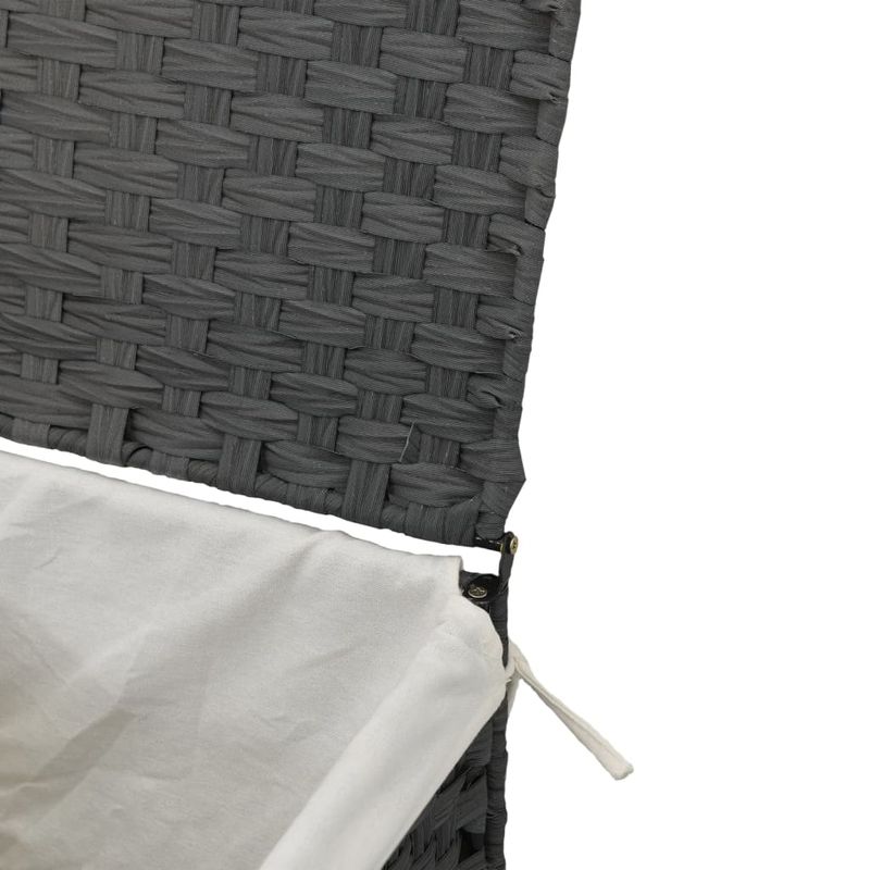 Market - Spalare si intretinere rufe - Uscatoare de rufe si accesorii - Cos de rufe cu capac, gri, 46x33x60 cm, poliratan - Infinity.ro