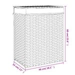Market - Spalare si intretinere rufe - Uscatoare de rufe si accesorii - Cos de rufe cu capac, gri, 46x33x60 cm, poliratan - Infinity.ro