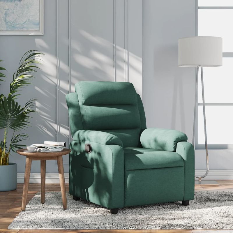 Casa si Gradina - Mobilier - Scaune si fotolii - Fotolii - Fotoliu rabatabil, verde inchis, material textil - Infinity.ro
