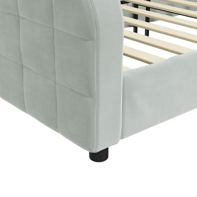 Casa si Gradina - Mobilier - Paturi si accesorii - Paturi - Cadru de pat, gri deschis, 100x200 cm, catifea - Infinity.ro