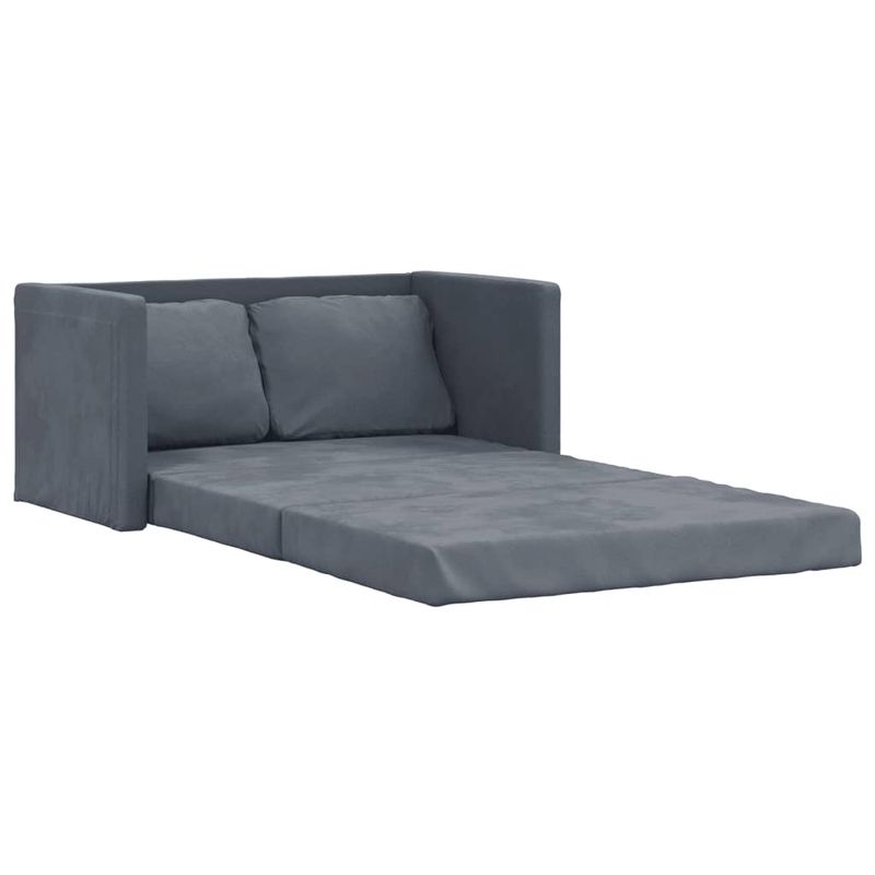 Casa si Gradina - Mobilier - Canapele si coltare - Canapele - Canapea extensibila de podea 2 in 1, gri inchis, 122x204x55 cm - Infinity.ro