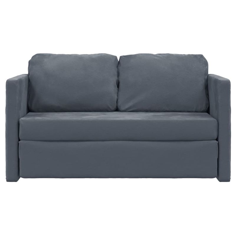 Casa si Gradina - Mobilier - Canapele si coltare - Canapele - Canapea extensibila de podea 2 in 1, gri inchis, 122x204x55 cm - Infinity.ro