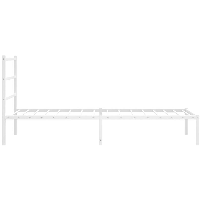 Casa si Gradina - Mobilier - Paturi si accesorii - Paturi - Cadru de pat din metal cu tablie, alb, 100x200 cm - Infinity.ro