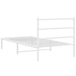 Casa si Gradina - Mobilier - Paturi si accesorii - Paturi - Cadru de pat din metal cu tablie, alb, 100x200 cm - Infinity.ro