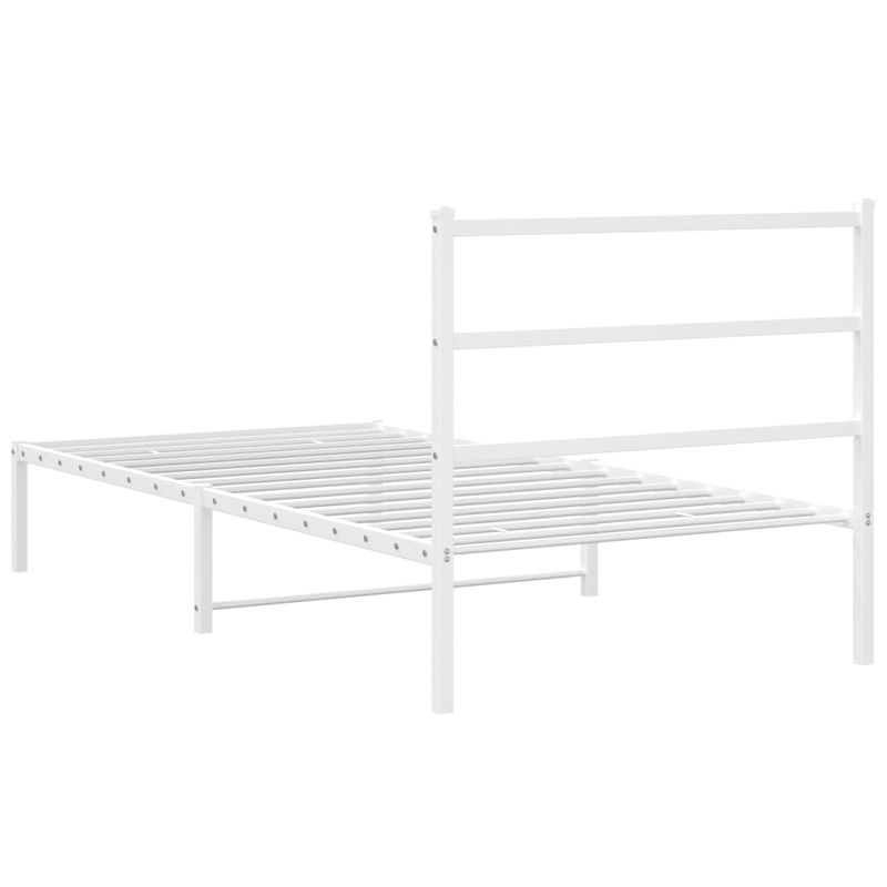 Casa si Gradina - Mobilier - Paturi si accesorii - Paturi - Cadru de pat din metal cu tablie, alb, 100x200 cm - Infinity.ro