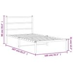 Casa si Gradina - Mobilier - Paturi si accesorii - Paturi - Cadru de pat din metal cu tablie, alb, 100x200 cm - Infinity.ro