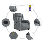 Ingrijire personala si Cosmetice - Sanatate si wellness - Articole wellness - Fotolii de masaj - Fotoliu de masaj rabatabil, gri, piele ecologica - Infinity.ro