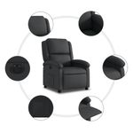 Casa si Gradina - Mobilier - Scaune si fotolii - Fotolii - Fotoliu rabatabil electric, negru, piele naturala - Infinity.ro