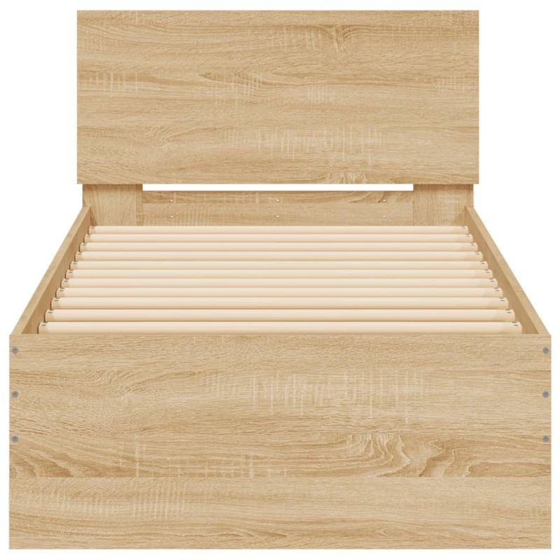 Casa si Gradina - Mobilier - Paturi si accesorii - Paturi - Cadru de pat cu tablie stejar sonoma 75x190 cm lemn prelucrat - Infinity.ro