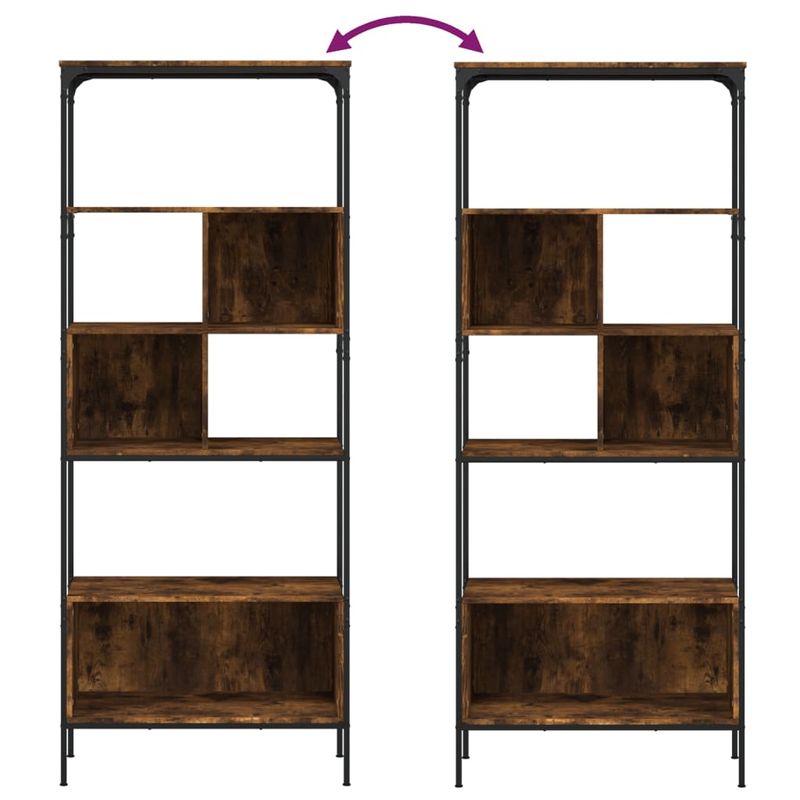 Casa si Gradina - Mobilier - Biblioteci si rafturi - Biblioteci - Biblioteca cu 5 niveluri, stejar fumuriu, 76x33x188,5 cm, lemn - Infinity.ro