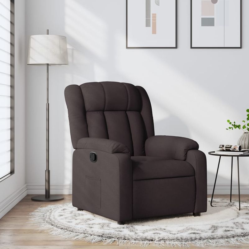 Casa si Gradina - Mobilier - Scaune si fotolii - Fotolii - Fotoliu rabatabil, maro inchis, material textil - Infinity.ro