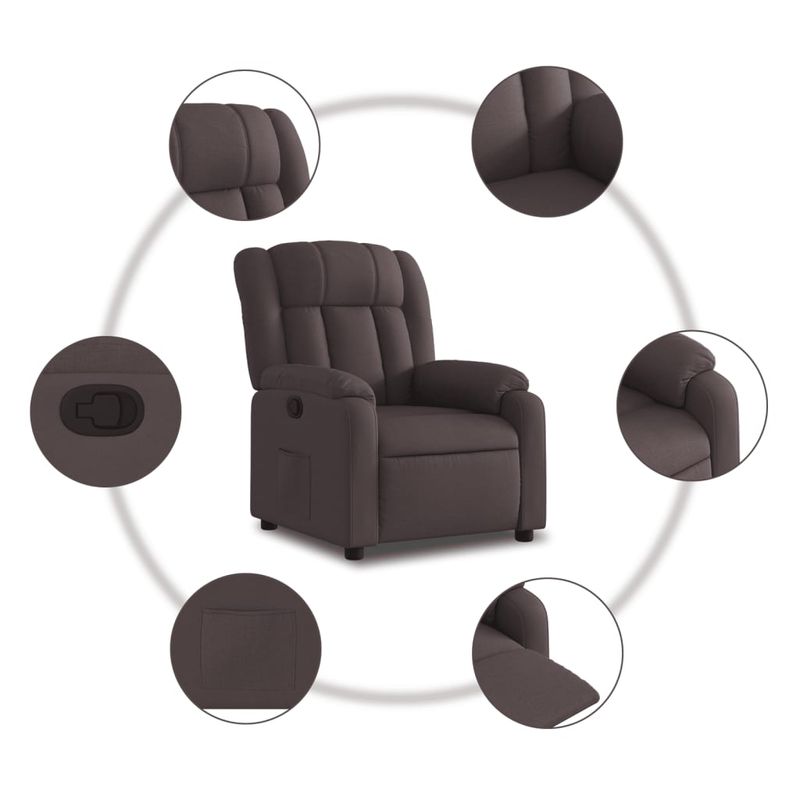 Casa si Gradina - Mobilier - Scaune si fotolii - Fotolii - Fotoliu rabatabil, maro inchis, material textil - Infinity.ro
