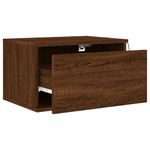 Casa si Gradina - Mobilier - Comode si corpuri - Noptiere - Noptiera montata pe perete cu lumini LED, stejar maro - Infinity.ro
