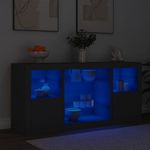 Casa si Gradina - Mobilier - Comode si corpuri - Comode - Servanta cu lumini LED, negru, 142,5x37x67 cm - Infinity.ro