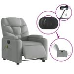 Ingrijire personala si Cosmetice - Sanatate si wellness - Articole wellness - Fotolii de masaj - Fotoliu electric de masaj rabatabil, gri deschis, microfibra - Infinity.ro