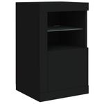 Casa si Gradina - Mobilier - Comode si corpuri - Comode - Servanta cu lumini LED, negru, 142,5x37x67 cm - Infinity.ro