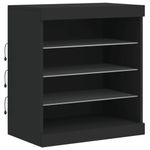 Casa si Gradina - Mobilier - Comode si corpuri - Comode - Servanta cu lumini LED, negru, 142,5x37x67 cm - Infinity.ro