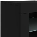 Casa si Gradina - Mobilier - Comode si corpuri - Comode - Servanta cu lumini LED, negru, 142,5x37x67 cm - Infinity.ro