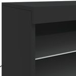 Casa si Gradina - Mobilier - Comode si corpuri - Comode - Servanta cu lumini LED, negru, 142,5x37x67 cm - Infinity.ro