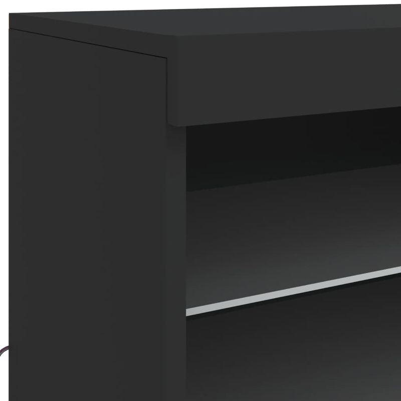 Casa si Gradina - Mobilier - Comode si corpuri - Comode - Servanta cu lumini LED, negru, 142,5x37x67 cm - Infinity.ro