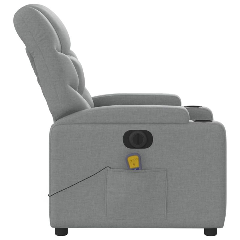 Ingrijire personala si Cosmetice - Sanatate si wellness - Articole wellness - Fotolii de masaj - Fotoliu electric de masaj rabatabil, gri deschis, microfibra - Infinity.ro