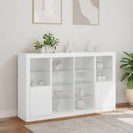 Casa si Gradina - Mobilier - Comode si corpuri - Comode - Servanta cu lumini LED, 3 buc., alb, lemn prelucrat - Infinity.ro