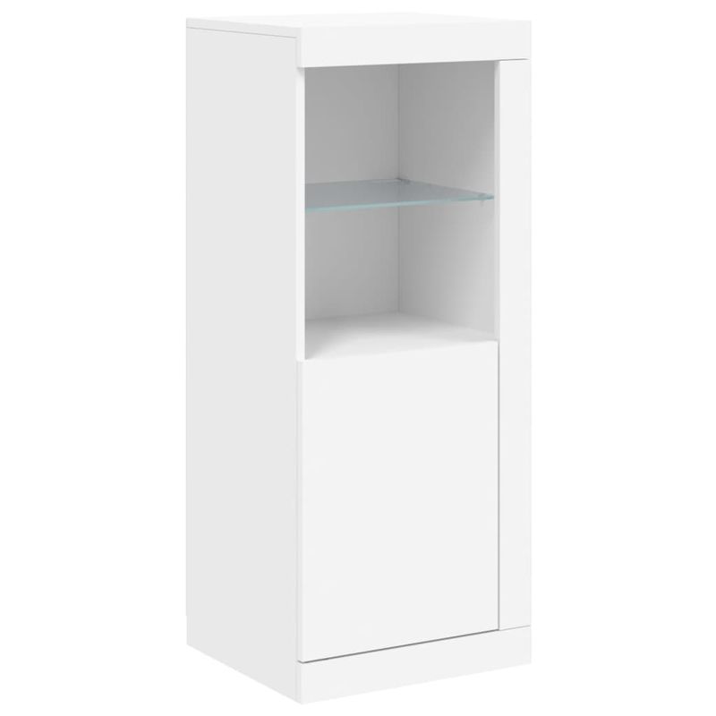 Casa si Gradina - Mobilier - Comode si corpuri - Comode - Servanta cu lumini LED, 3 buc., alb, lemn prelucrat - Infinity.ro