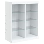 Casa si Gradina - Mobilier - Comode si corpuri - Comode - Servanta cu lumini LED, 3 buc., alb, lemn prelucrat - Infinity.ro