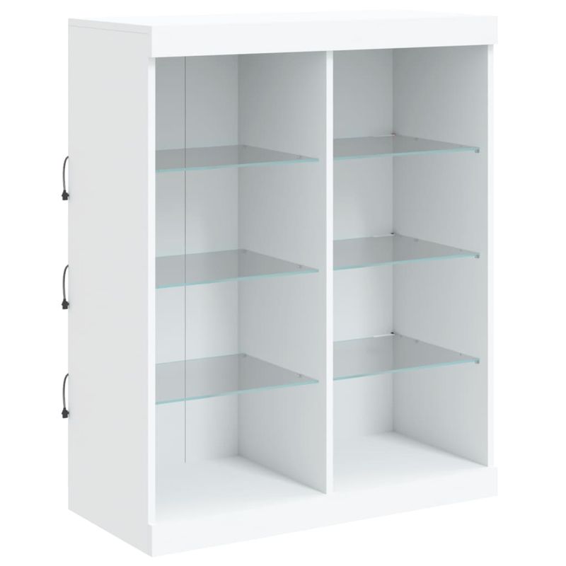 Casa si Gradina - Mobilier - Comode si corpuri - Comode - Servanta cu lumini LED, 3 buc., alb, lemn prelucrat - Infinity.ro