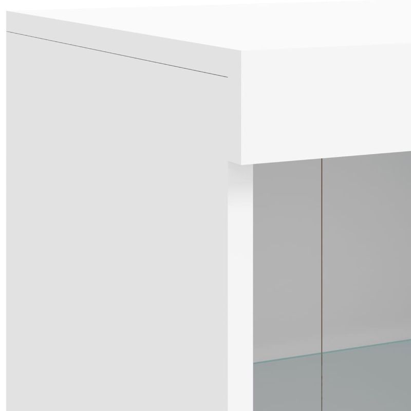Casa si Gradina - Mobilier - Comode si corpuri - Comode - Servanta cu lumini LED, 3 buc., alb, lemn prelucrat - Infinity.ro
