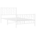 Casa si Gradina - Mobilier - Paturi si accesorii - Paturi - Cadru de pat metalic cu tablie de cap/picioare  alb, 100x200 cm - Infinity.ro