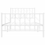 Casa si Gradina - Mobilier - Paturi si accesorii - Paturi - Cadru de pat metalic cu tablie de cap/picioare  alb, 100x200 cm - Infinity.ro