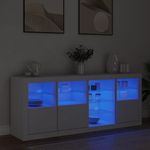 Casa si Gradina - Mobilier - Comode si corpuri - Comode - Servanta cu lumini LED, alb, 164x37x67 cm - Infinity.ro
