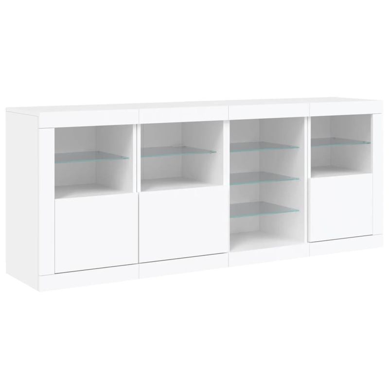 Casa si Gradina - Mobilier - Comode si corpuri - Comode - Servanta cu lumini LED, alb, 164x37x67 cm - Infinity.ro