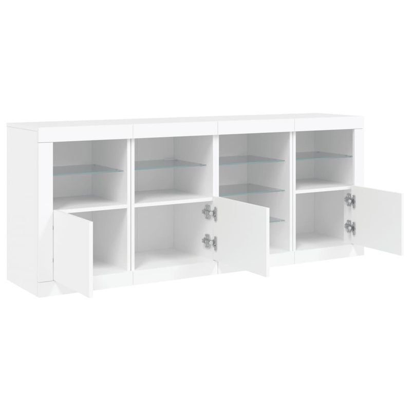 Casa si Gradina - Mobilier - Comode si corpuri - Comode - Servanta cu lumini LED, alb, 164x37x67 cm - Infinity.ro