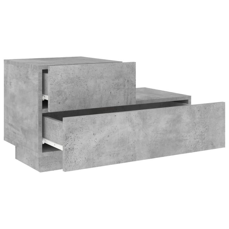 Casa si Gradina - Mobilier - Comode si corpuri - Noptiere - Noptiera cu lumini LED, gri beton, 70x36x40,5 cm - Infinity.ro