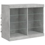 Casa si Gradina - Mobilier - Comode si corpuri - Comode - Servanta cu lumini LED, gri beton, 202x37x67 cm - Infinity.ro