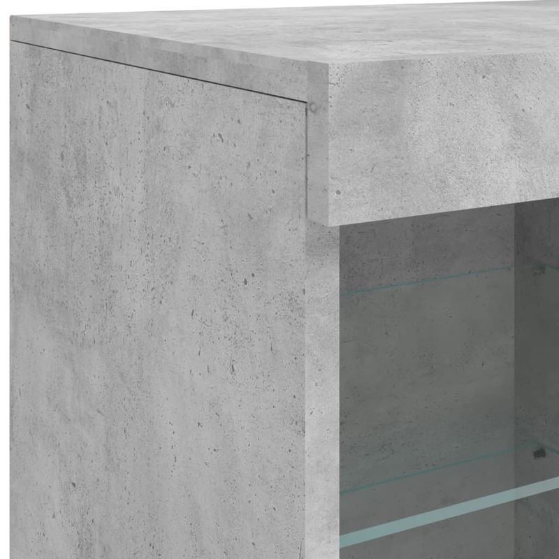 Casa si Gradina - Mobilier - Comode si corpuri - Comode - Servanta cu lumini LED, gri beton, 202x37x67 cm - Infinity.ro