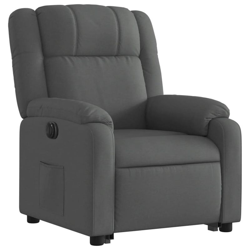 Casa si Gradina - Mobilier - Scaune si fotolii - Fotolii - Fotoliu electric rabatabil cu ridicare, gri inchis, textil - Infinity.ro