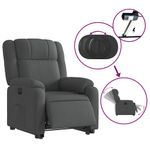 Casa si Gradina - Mobilier - Scaune si fotolii - Fotolii - Fotoliu electric rabatabil cu ridicare, gri inchis, textil - Infinity.ro