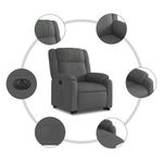 Casa si Gradina - Mobilier - Scaune si fotolii - Fotolii - Fotoliu electric rabatabil cu ridicare, gri inchis, textil - Infinity.ro