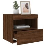 Casa si Gradina - Mobilier - Comode si corpuri - Noptiere - Noptiera cu lumini LED, stejar maro, 50x40x45 cm - Infinity.ro