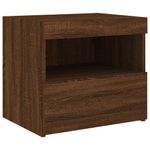 Casa si Gradina - Mobilier - Comode si corpuri - Noptiere - Noptiera cu lumini LED, stejar maro, 50x40x45 cm - Infinity.ro