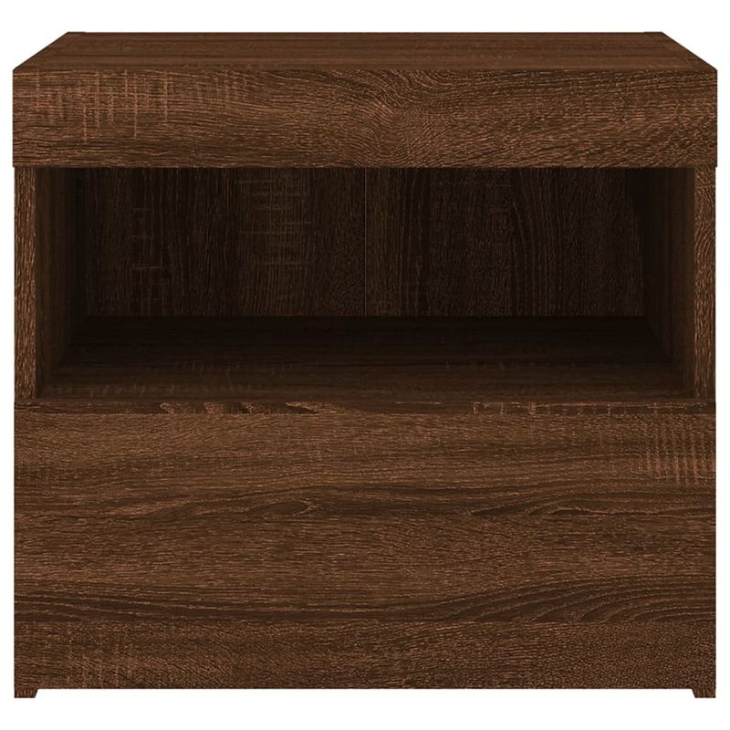 Casa si Gradina - Mobilier - Comode si corpuri - Noptiere - Noptiera cu lumini LED, stejar maro, 50x40x45 cm - Infinity.ro