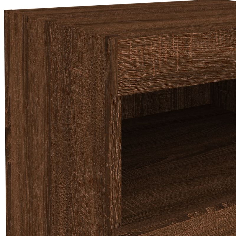 Casa si Gradina - Mobilier - Comode si corpuri - Noptiere - Noptiera cu lumini LED, stejar maro, 50x40x45 cm - Infinity.ro