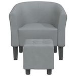 Casa si Gradina - Mobilier - Scaune si fotolii - Fotolii - Fotoliu tip cuva cu taburet, gri deschis, material textil - Infinity.ro